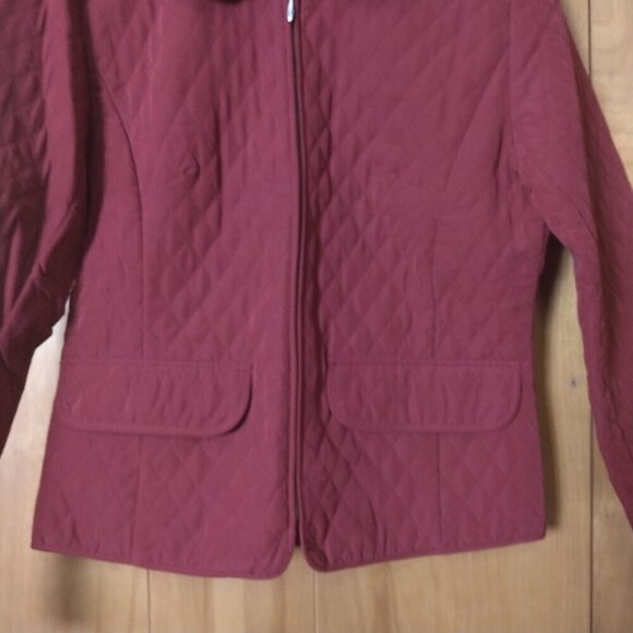 Christopher & Banks Women's Small Long Sleeve Red Zip Up Quilted Jacket - Picture 3 of 5